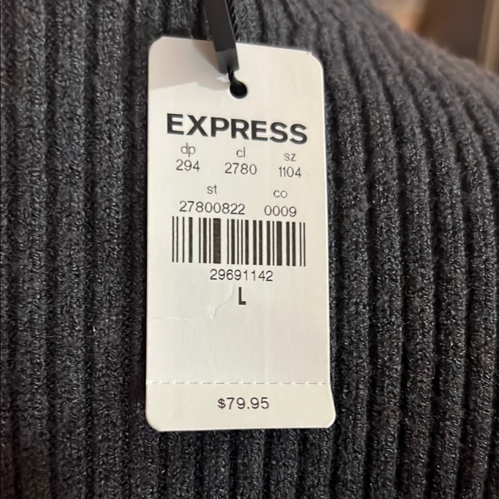 (2 for $25) Gray Sweater Dress with Mock Neck and an Exaggerated Bishop Sleeves - Picture 3 of 5
